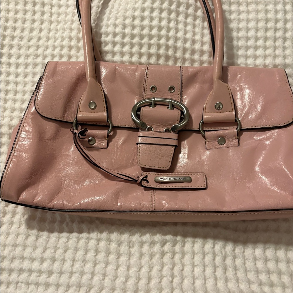 Worthington Blush Pink Satchel with Silver Accents
